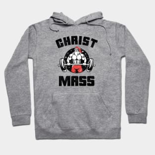 Bodybuilding Christmas Christ Mass Gym Addict Hoodie